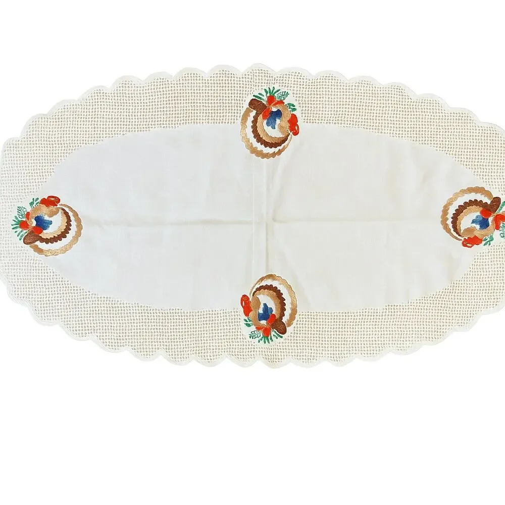 Turkey Embroidered Oblong Lace Dresser Scarf Table Scarf 16